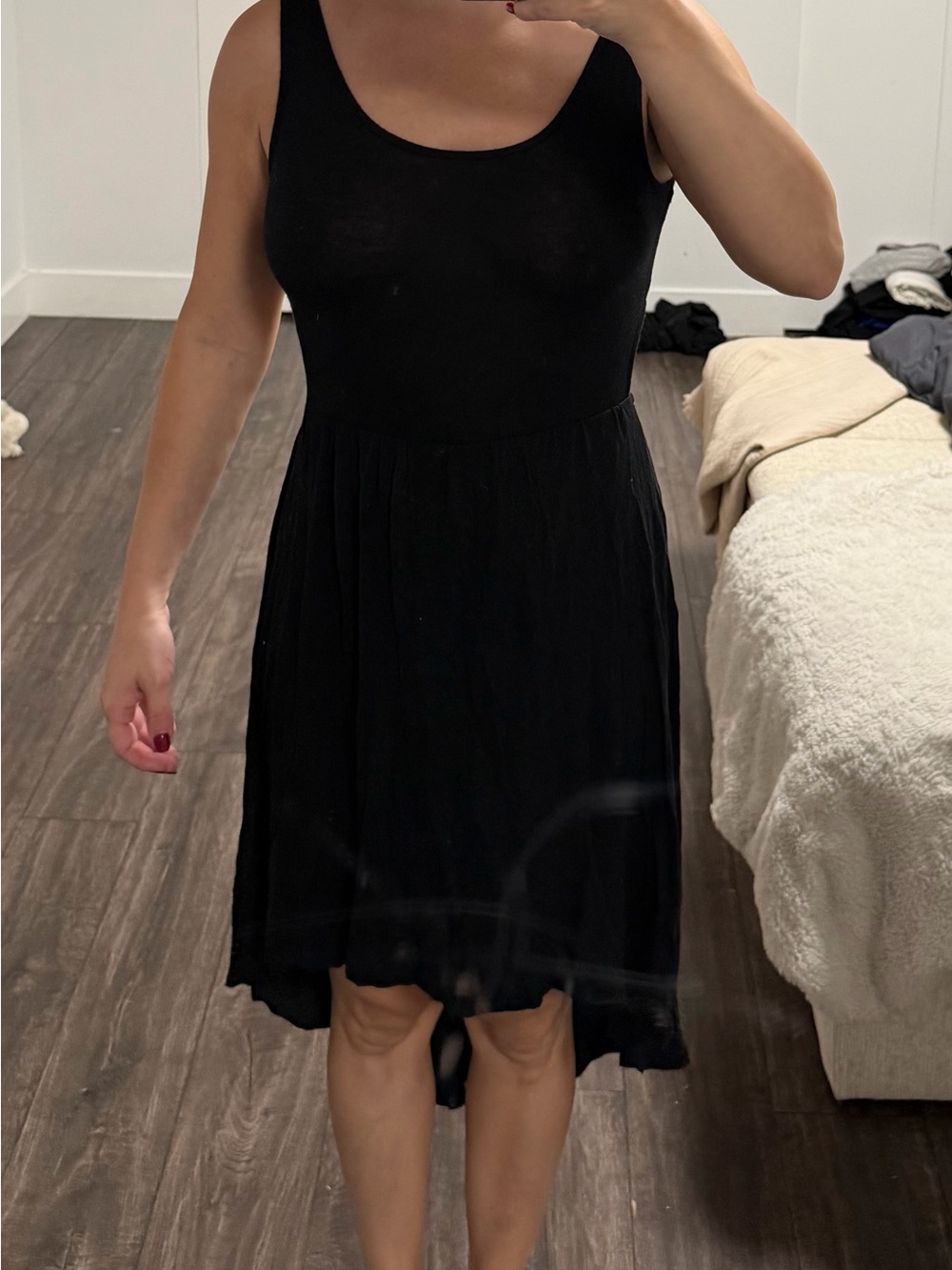 Streetwear Society Black Scoop Neck Fit-and-Flare Dress